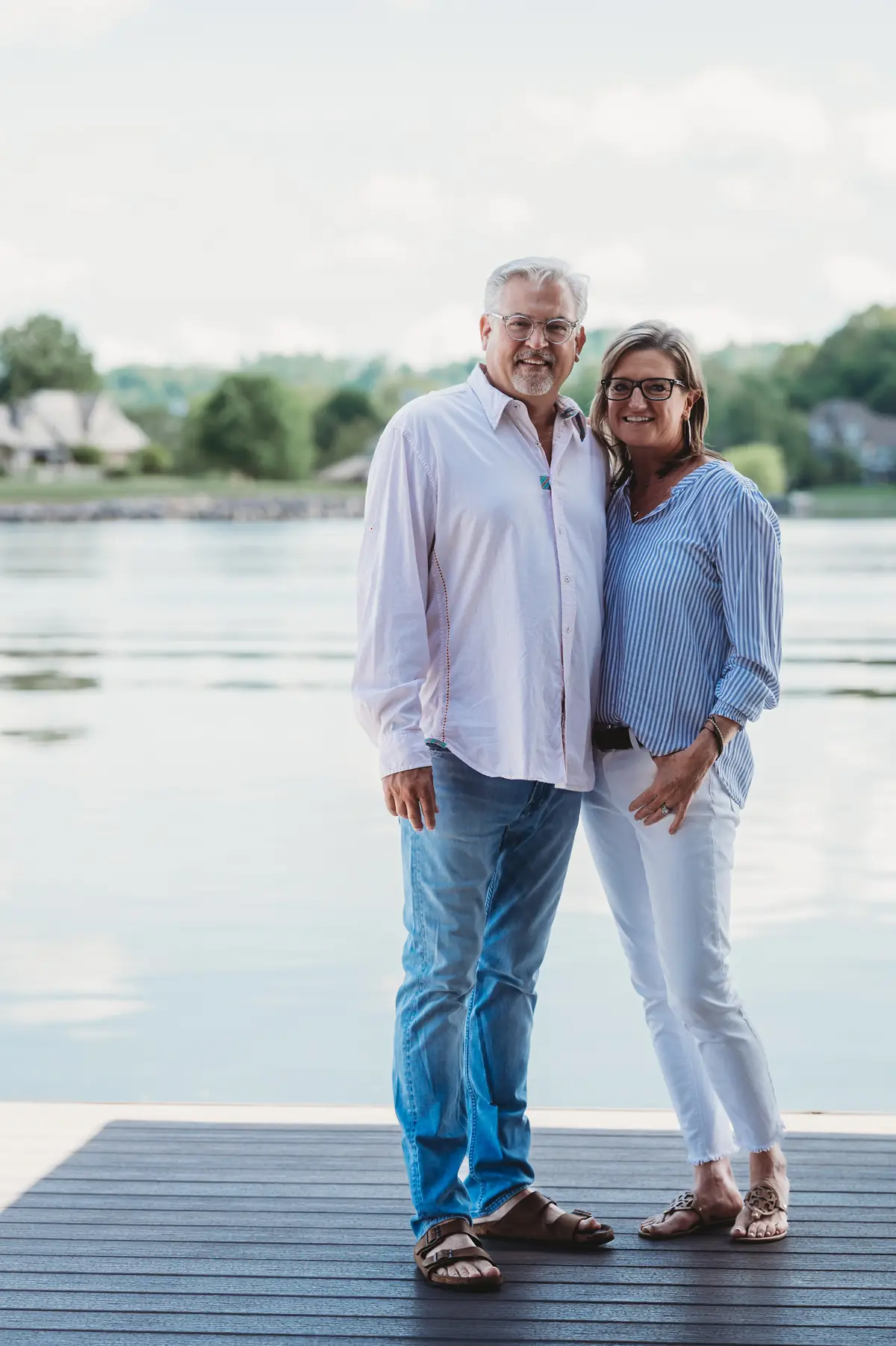 Steve and Melissa Fultz on the dock at home